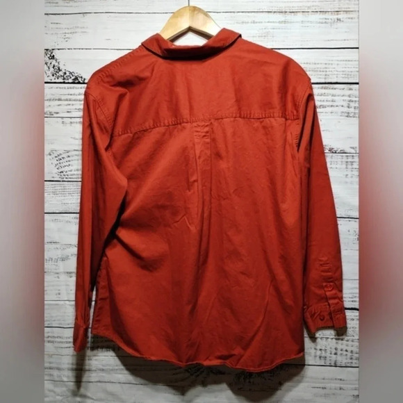 Mountain Lake Button Shirt Orange Black Cats size Large Fall Halloween - Picture 4 of 4